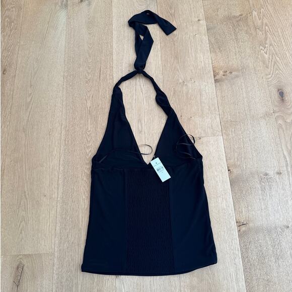 Ann Taylor V Neck Halter Top Size S Black - Picture 3 of 3